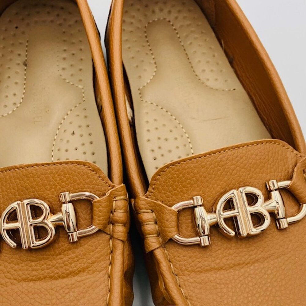 Women’s Tan Moccasin Loafers with Metal Accent - Picture 2 of 4